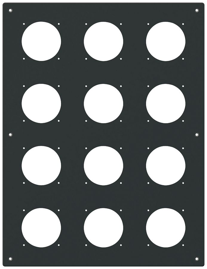 Placca d.montaggio INC robusto 4×3 alluminio, nero