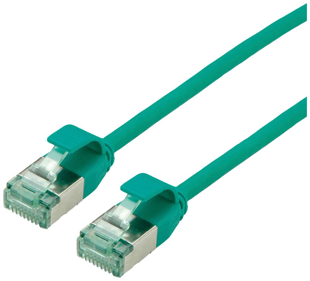 Patchkabel RJ45 ROLINE RM DataCenter slim Kat.6A U/FTP AWG32 TPE grün 5m
