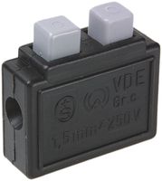 Federzugklemme Woertz 0.75…1.5mm² 10A 250V Federzuganschluss 2×1 schwarz