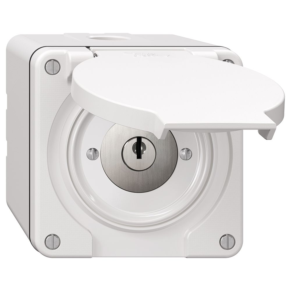 Contact pivotant NAP NEVO, avec serrure&2 clés, KS, 0<->1, blanc