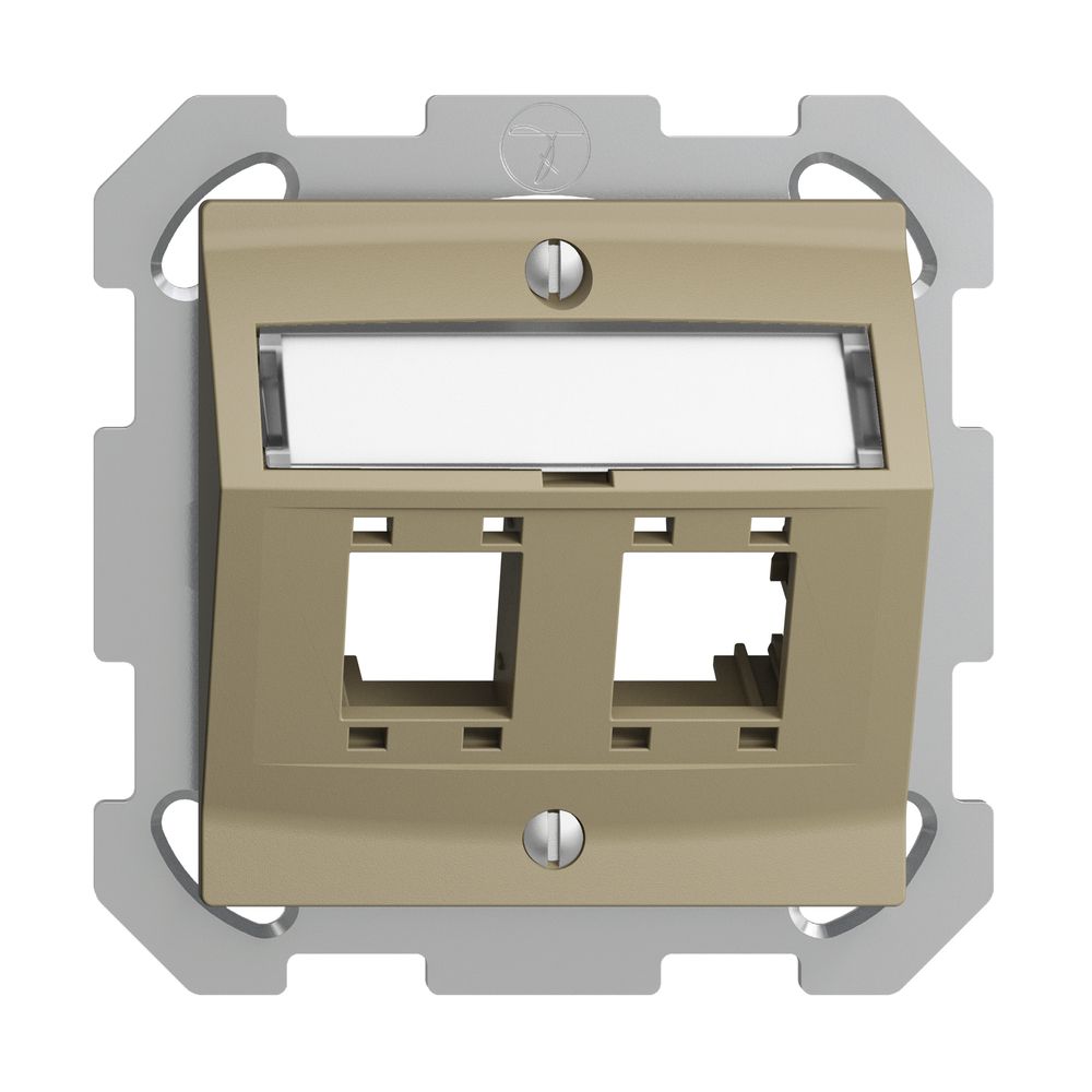 Kit de montage ENC EDIZIOdue, avec capot de sortie oblique, pour 2×RJ45, sand