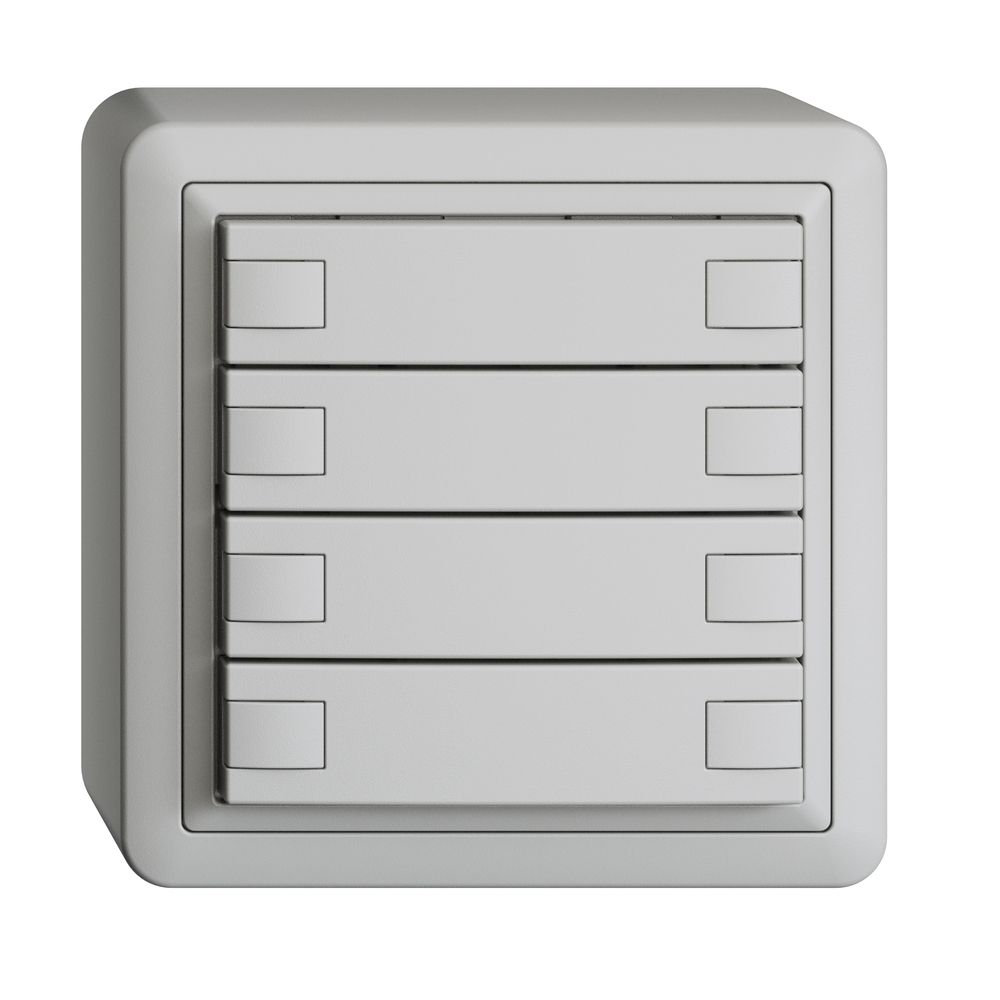 Poussoir KNX RGB AP EDUE, 250mW, s.LED, 4×poussoir, comm.2×touches, grc