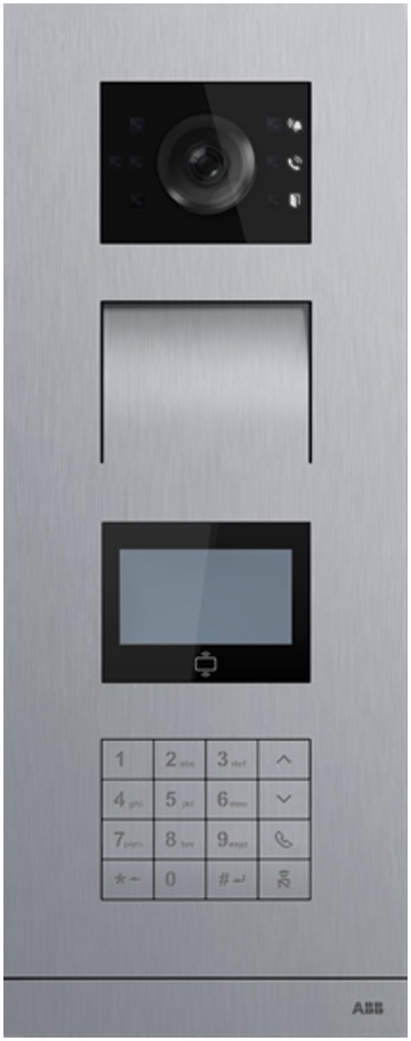 Station extérieure vidéo ABB-Welcome IP, ID, écran, clavier, 1/4, acier fin