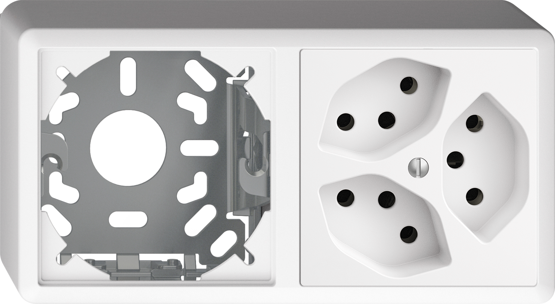 AP-Kombination Edue 1x2 FX54, Leer + 3xT13 ws