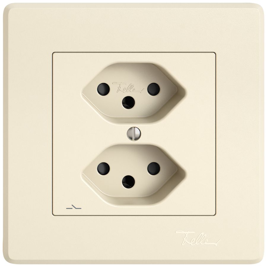 Presa INC EDIZIO.liv SNAPFIX® 2×T13 1×S con shutter cr