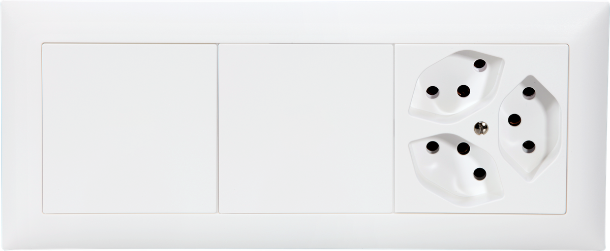 UP-Kombination Edue 1x3 2x Blind o. Schraube + 3xT13 ws