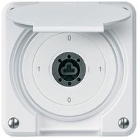 UP-Schlüsselschalter robusto IP55 Klappdeckel ohne Zylinder S0/2P weiss Kombi