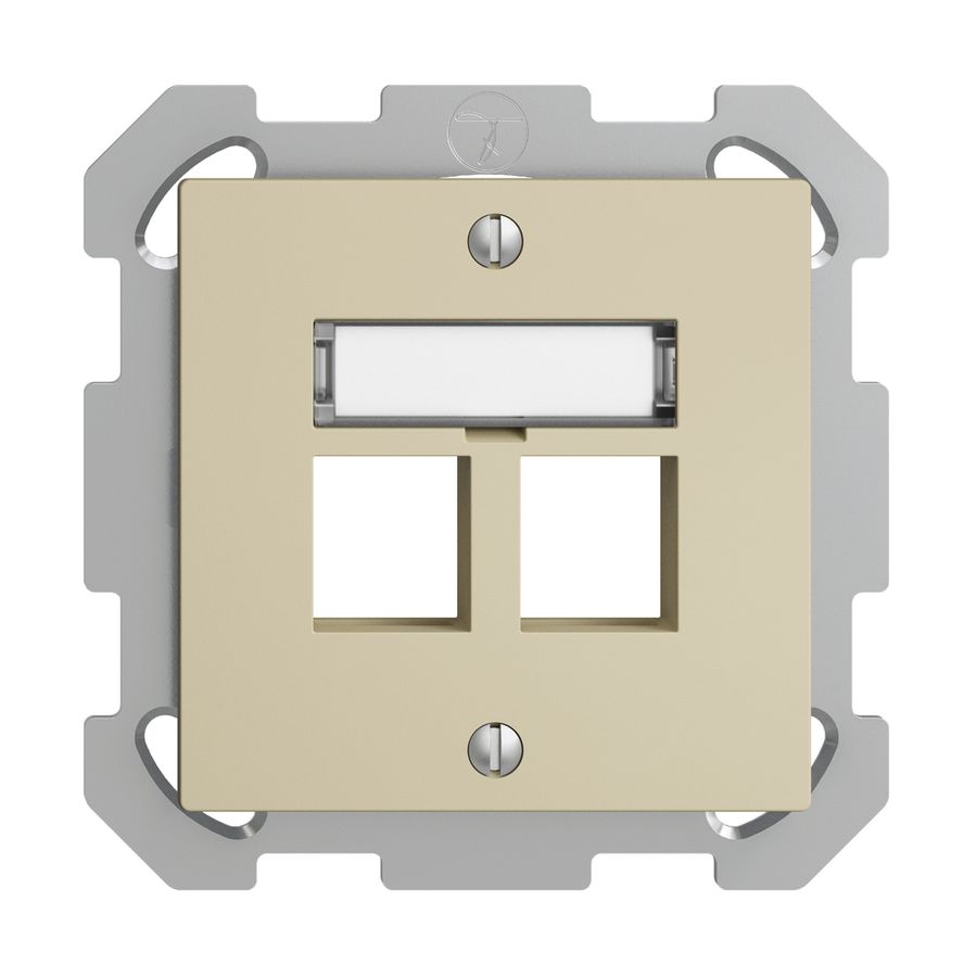 Kit montaggio ENC EDIZIOdue FM, uscita dritta, per 2×Keystone, vanille