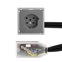 Presa INS EDIZIOdue T15 grigio scuro, per cavo piatto Technofil