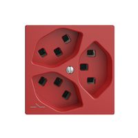 Steckdose 3×T23 Feller EDIZIOdue F, 1×getrennt, Steckklemmen, berry