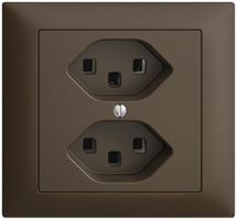 EB-Steckdose 2×T23 16A EDIZIOdue coffee, mit Steckklemmen