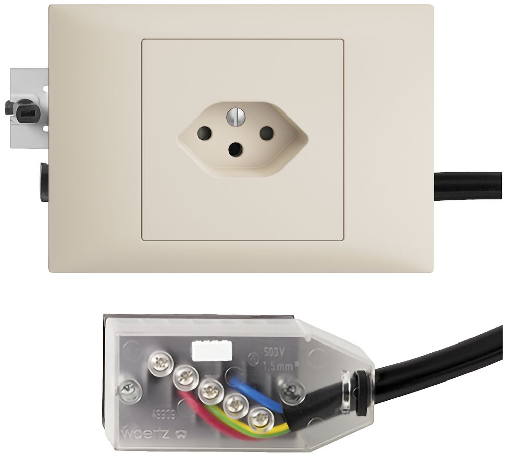 Prise INC EDIZIOdue T13 L2 crema 45…69mm pour câble plat Technofil