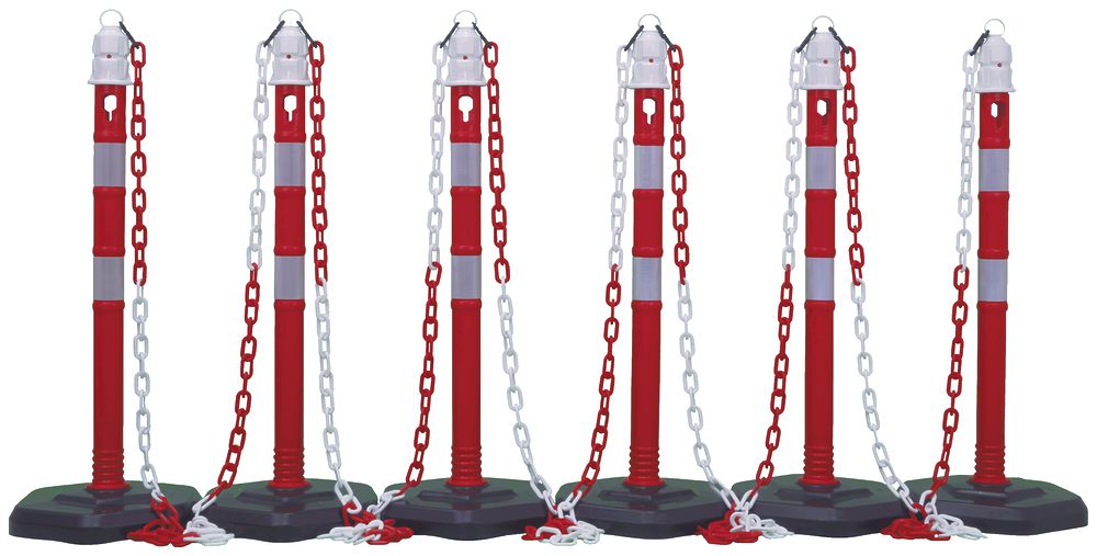 Kettenständer-Set CIMCO 6×Pfosten + 5×Ketten à 3 m