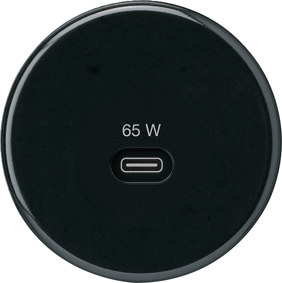 USB-Ladesteckdose Hager basico Typ C 65W 3250mA schwarz