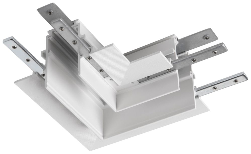 L-Verbinder SLV 48V TRACK Aluminium 95×95×46.9mm tief links weiss