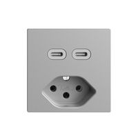 Steckdose USB 2×Typ C + Typ 13 Feller EDIZIOdue F 230V 3000mA silver