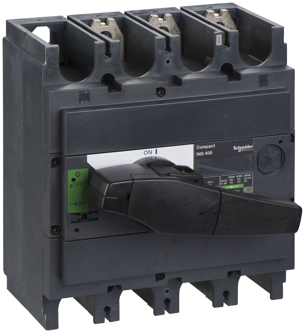 Interupteur de charge Schneider Electric INS 3L 400A avec poignée rotative noir