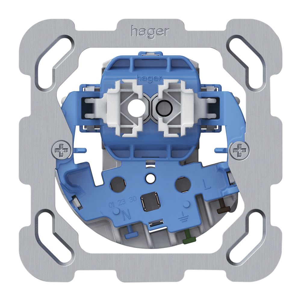 UP-Kombination Hager Sch 1 (3+3) + 1×Typ 13 77×77mm 1×beleuchtet