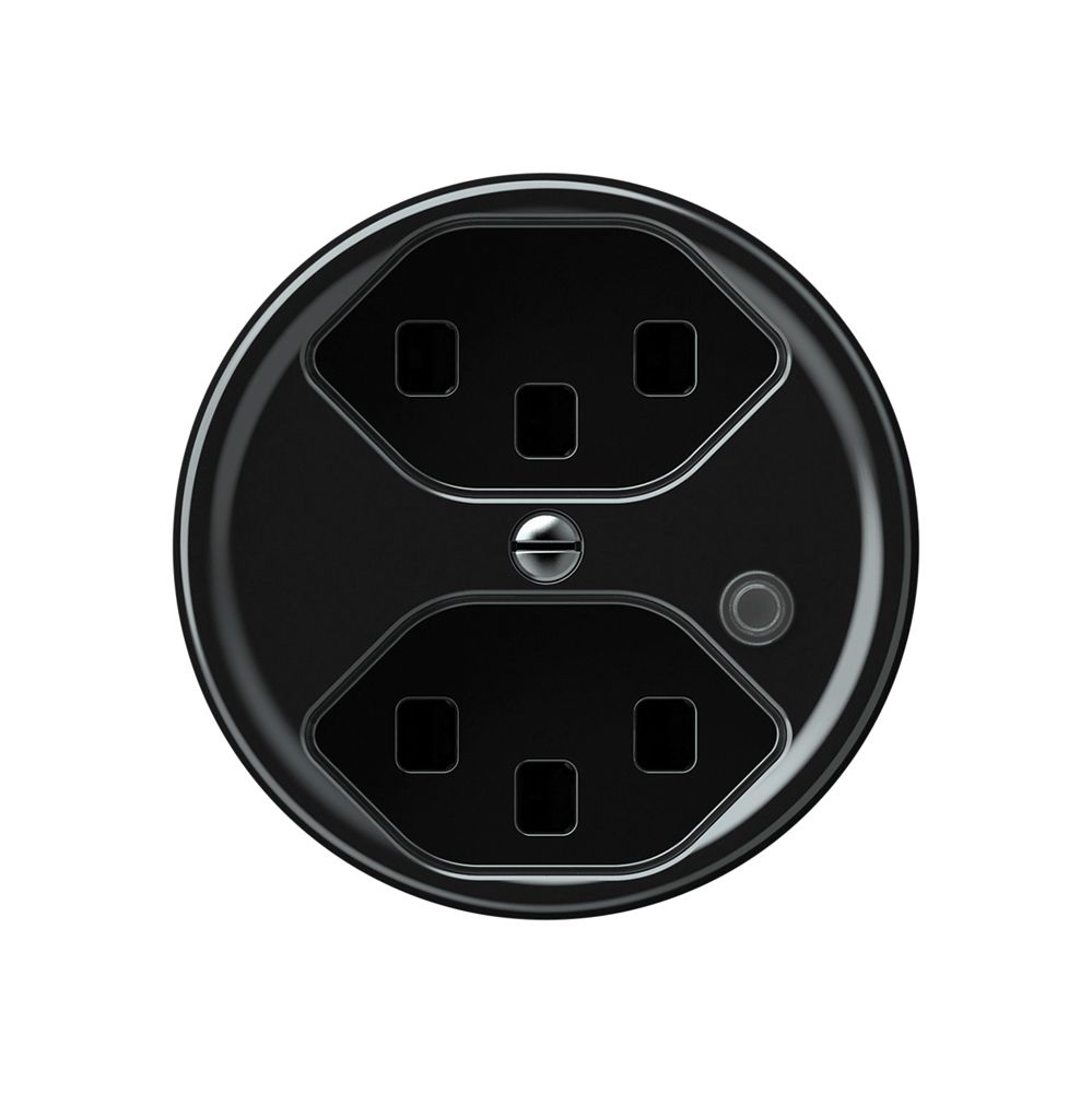 Steckdose origin 2×Typ 23 bel.grün 16A 230V 60×60mm schwarz