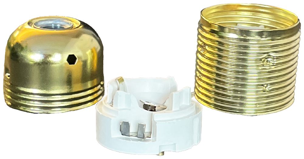 Fassung Elektrogros Schraubfassung E27 mit Aussengewinde vermessingt