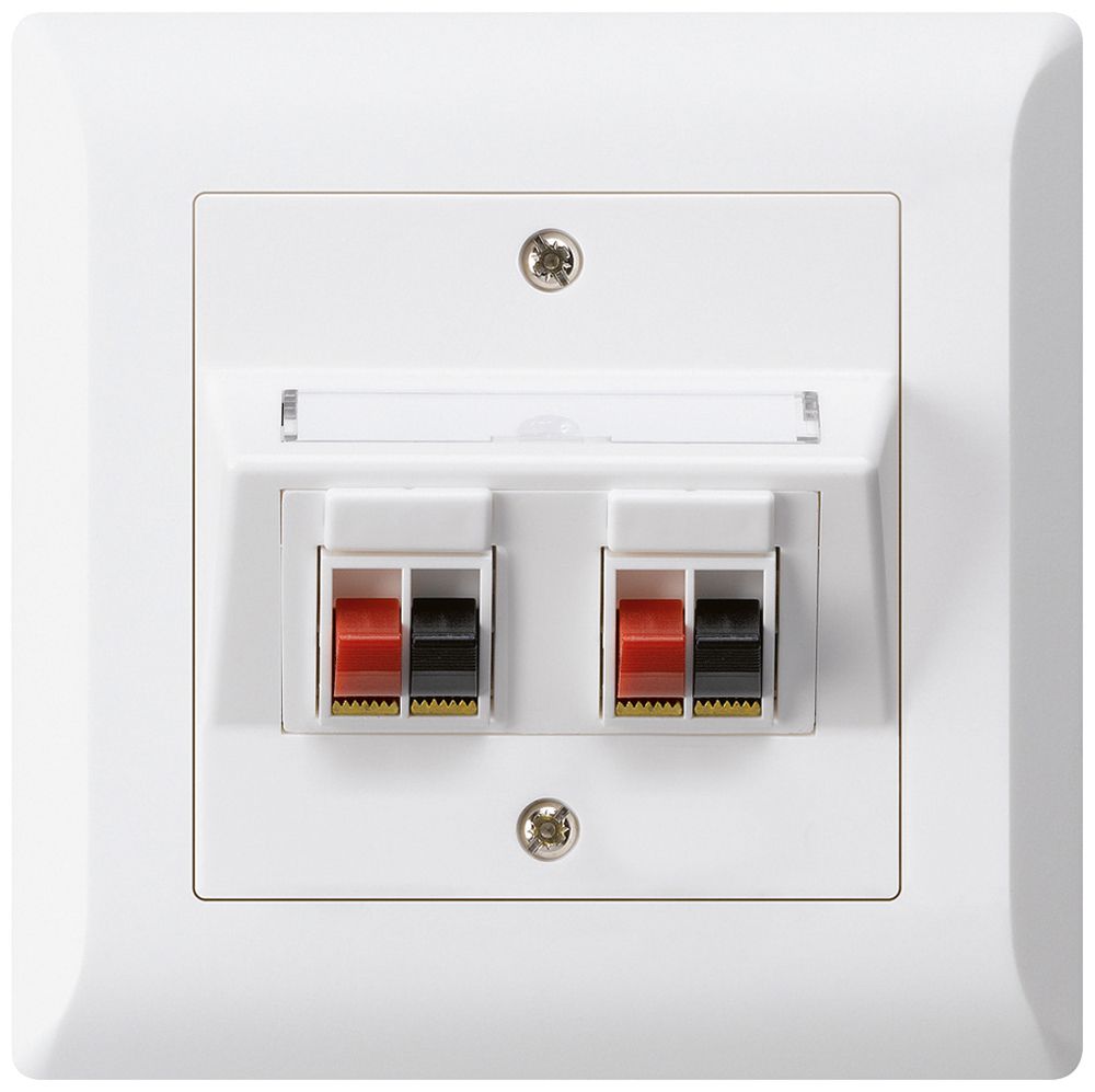 Prise ENC audio kallysto.line 2× blanc borne à étrier pour 2 haut-parleurs