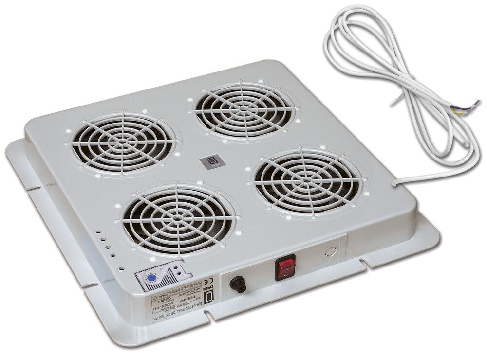 Sistemo di ventilazione per tetto, 4 ventilatori, con termostato 380×380mm