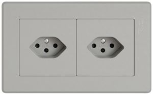 Combinazione INC EDIZIO.liv SNAPFIX® 1×2 96×156mm 1×T13+1×T13 grigio chiaro