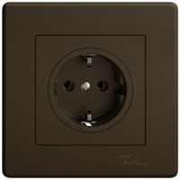 Prise ENC EDIZIO.liv SNAPFIX® SCHUKO 16A 230V 88×88mm umbra