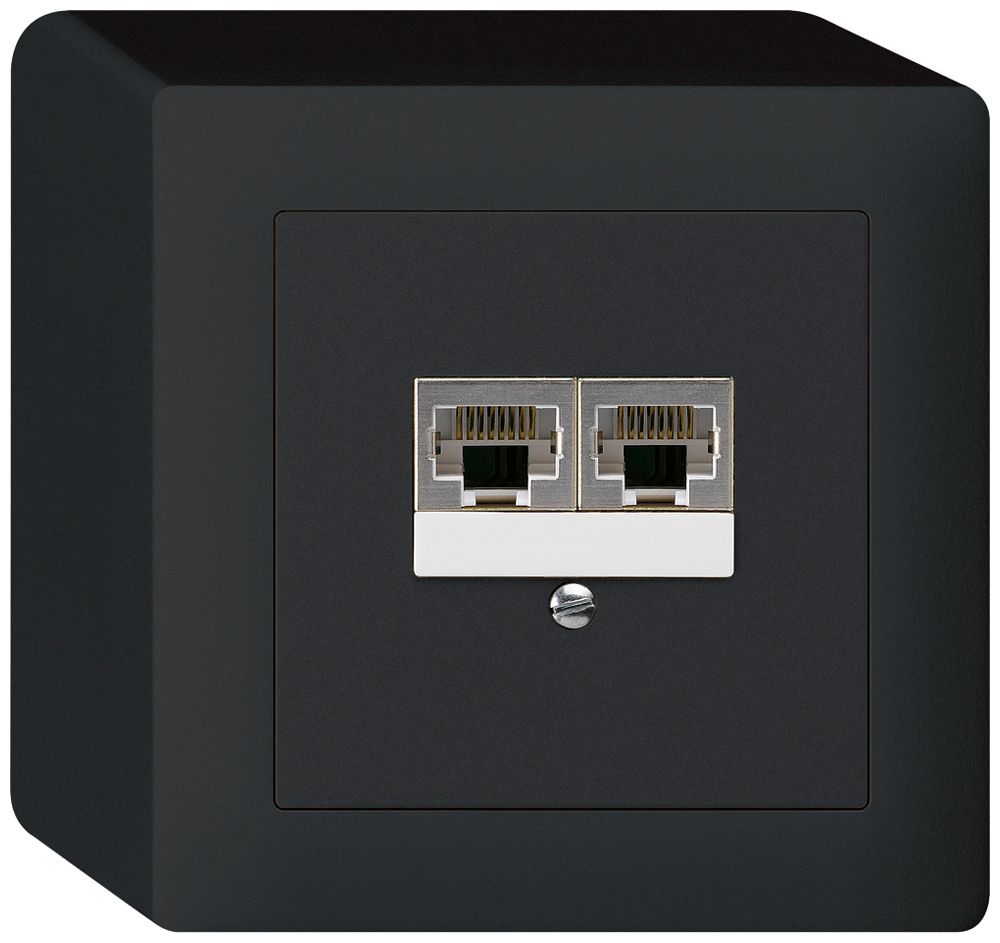 Scatola AP kallysto 2×RJ45s separato nero