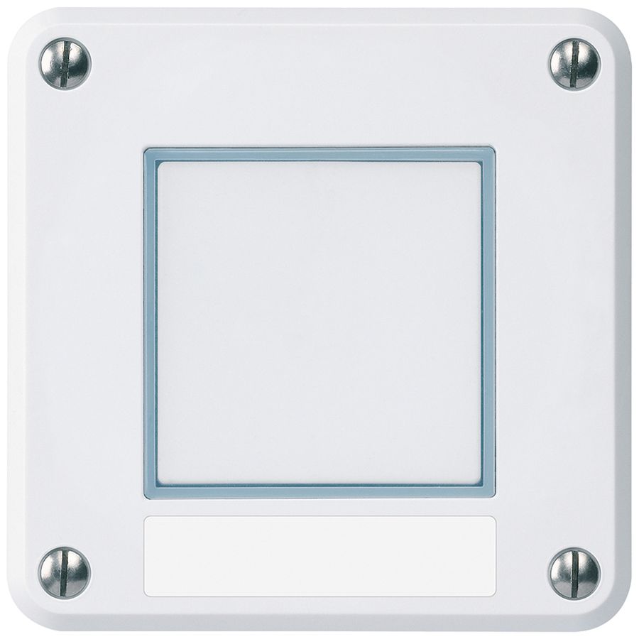 Poussoir de sonnerie ENC Hager robusto IP55 avec plaquette blanc