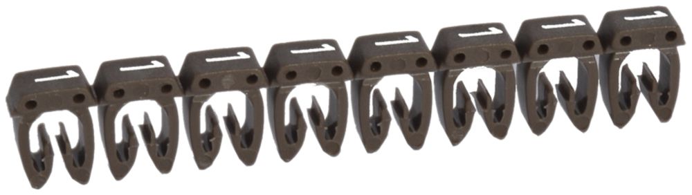 Bague-repère Legrand CAB 3, pour 1.5…2.5mm² impression: '1', brun