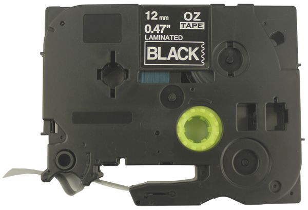 Cassetta nastro compatibile con OZE-335, 12mm×8m, nero/bianco