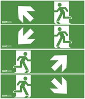 Set di pittogrammi esteso scale, 4 pezzi per luce di emergenza LED EXIT