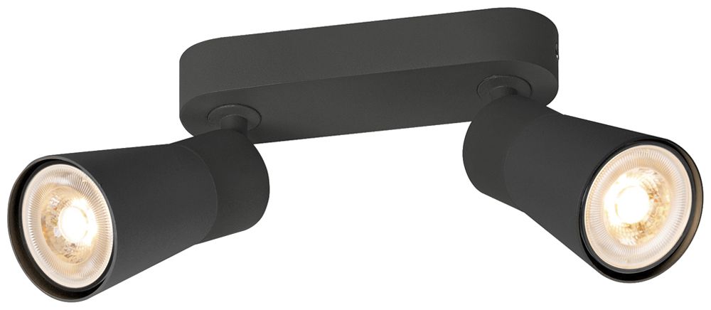 Spot SLV PURI 2.0 Cone CW GU10 2×6W REG 150×42×138mm nero