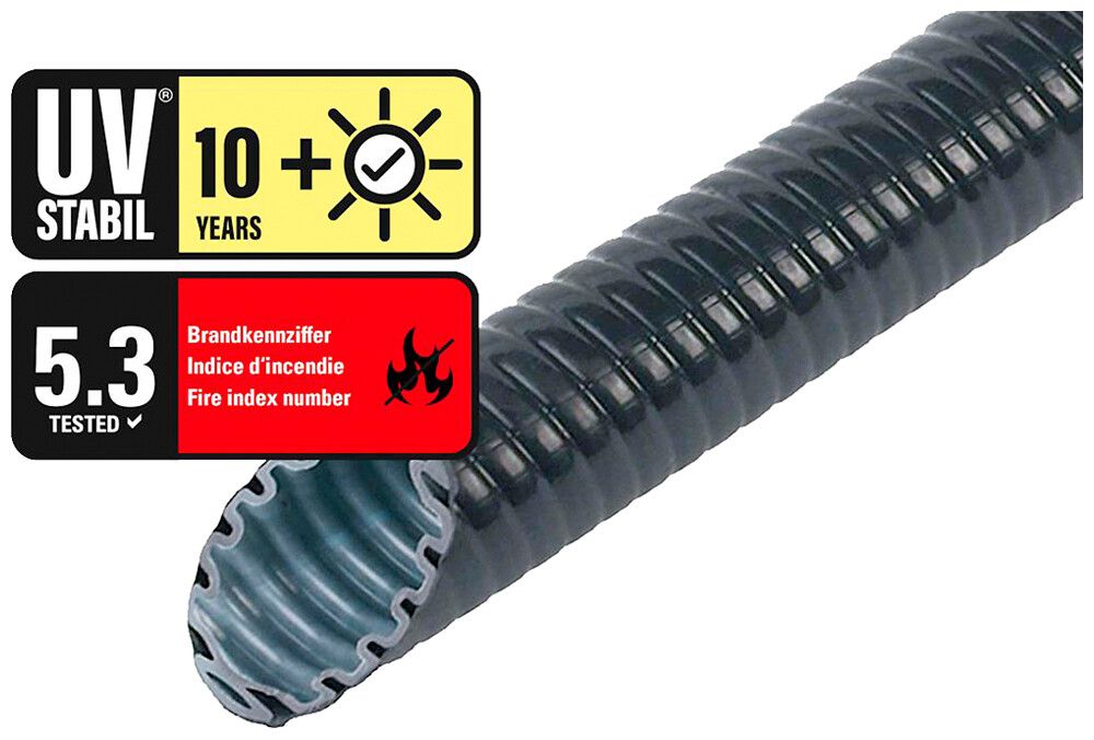 Tube THGK Plica PE-UV M63 pliable PVC -15…60°C noir