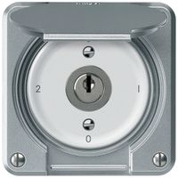 Interrupteur à clé ENC robusto commutateur 16A 250V 86×86mm aluminium