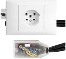 EB-Steckdose EDIZIOdue T25 16A weiss 53mm für Flachkabel Technofil