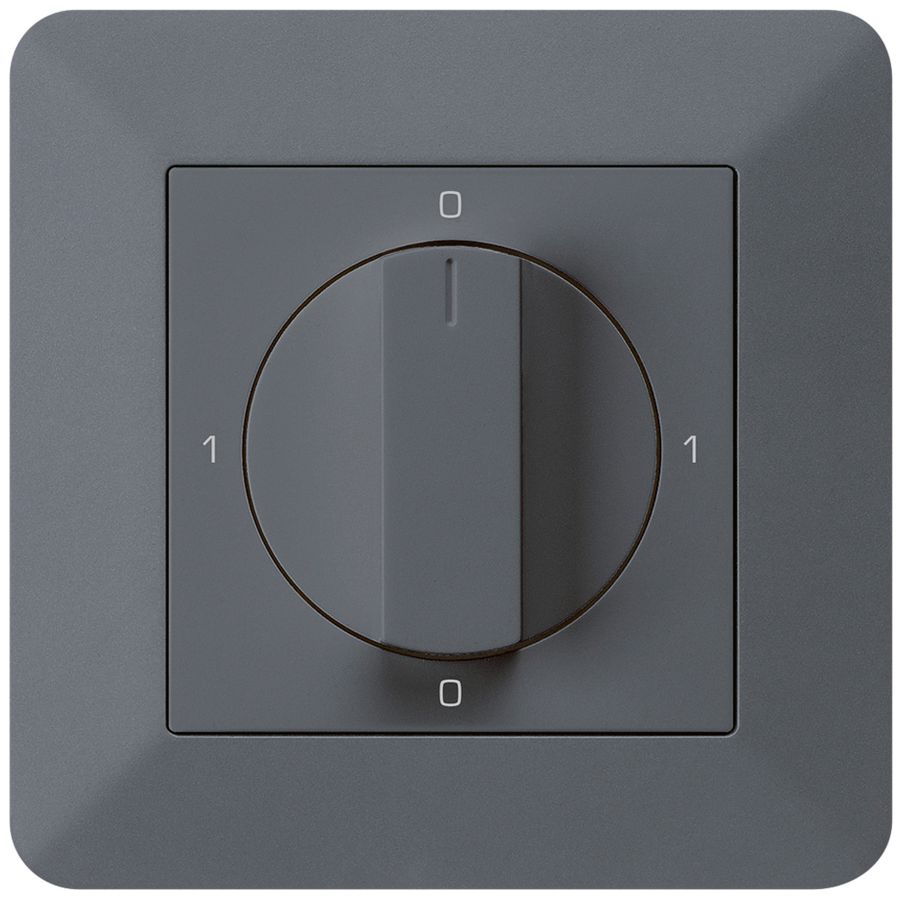 UP-Drehschalter kallysto.trend 0/1L anthrazit mit Drehgriff