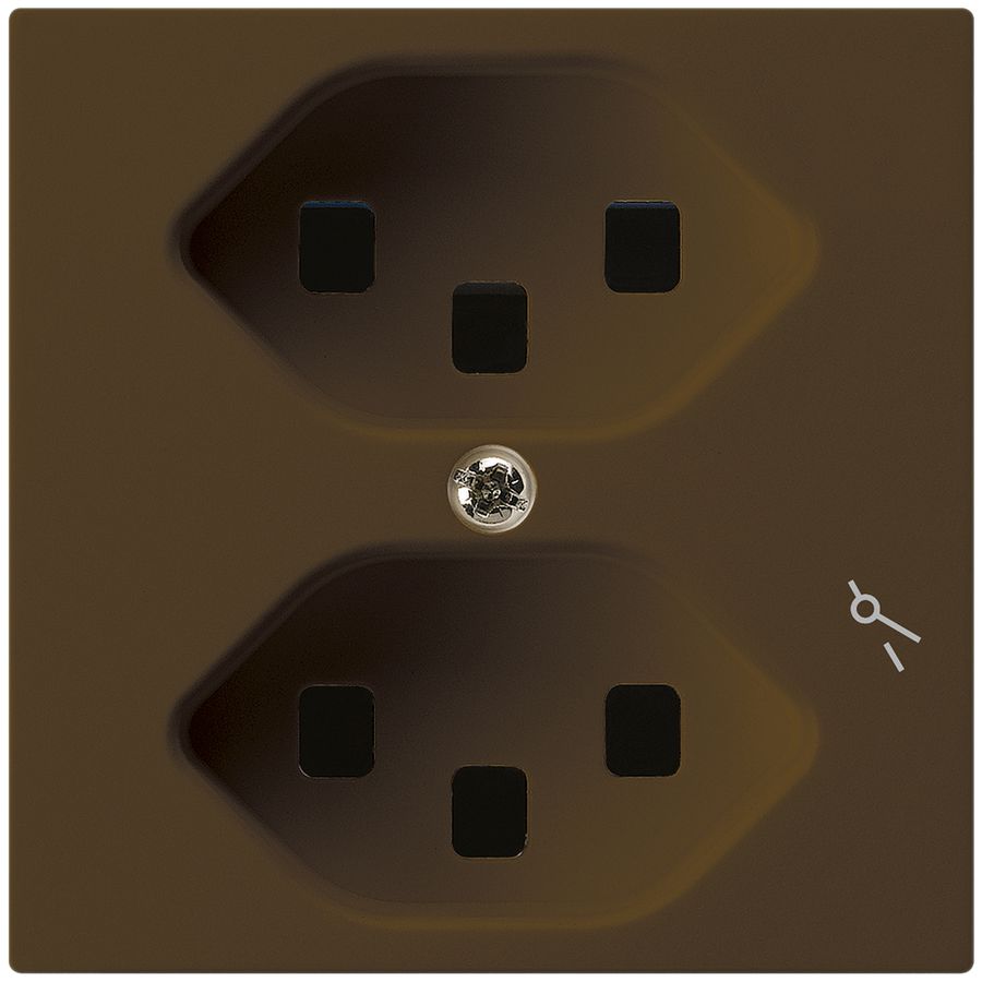 Steckdose Hager kallysto 2×T23 1×S A braun