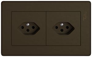 UP-Kombination EDIZIO.liv SNAPFIX® 1×2 96×156mm 1×T13+1×T13 braun