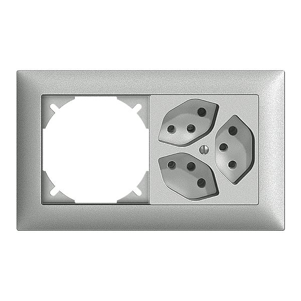 UP-Kombination leer+3×T13 horiz. EDIZIOdue silver