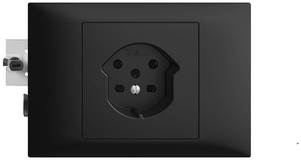 EB-Steckdose EDIZIOdue T15 schwarz 45…69mm