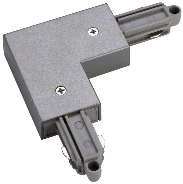 Eckverbinder SLV für 1-Phasen AP-Stromschiene, Erde aussen silbergrau