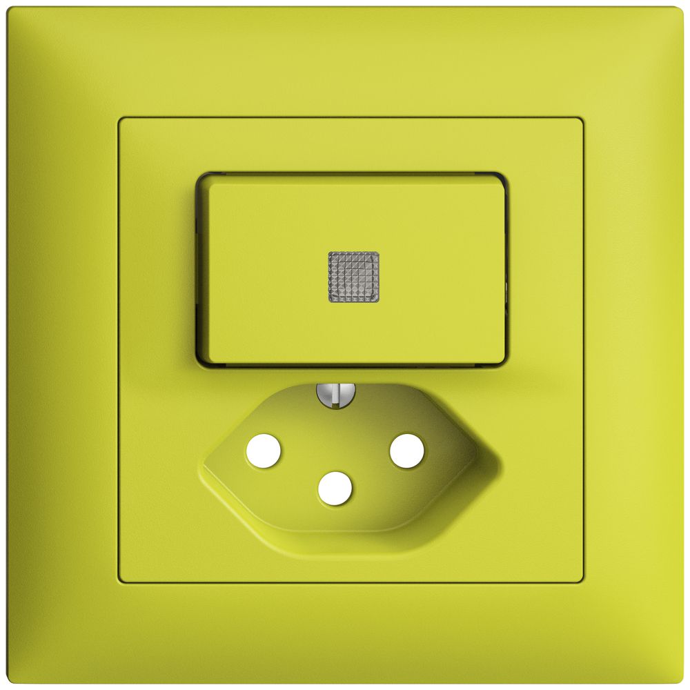 UP-Frontset EDIZIOdue T13 88×88mm lemon mit Linse, mit Kinderschutz