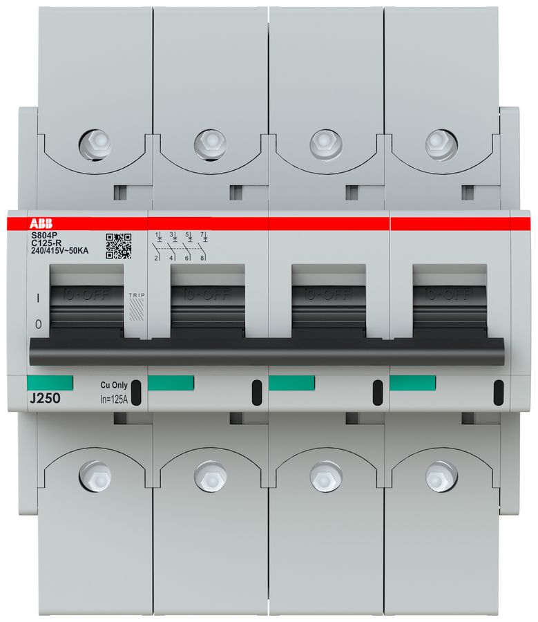 Leitungsschutzschalter ABB S804P-C125-R 4P 400V C-125A 50kA 6.5TE