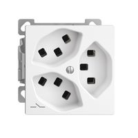AP-Steckdose 3×T23 Feller EDIZIOdue FXCO54, 1×getrennt, Steckklemmen, weiss