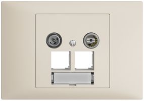 Presa multimedia INC EDIZIOdue BKE EASYNET 11dB, p.2×RJ45 S-One, crema