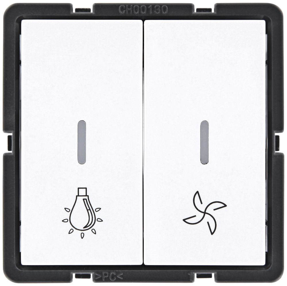 Druckschalter für Licht und Ventilation MOS beleuchtbar ws