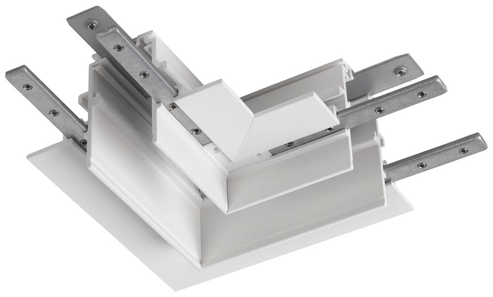L-Verbinder SLV 48V TRACK Aluminium 95×95×46.9mm tief rechts weiss