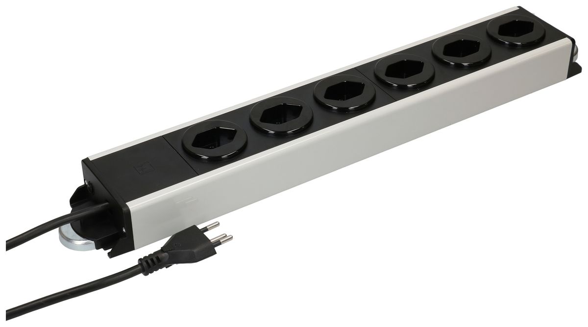 Prise multiple MH POWER LINE 10A 6×T13 5m gris-noir 2×aimant